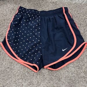 Nike Navy Star-Print Athletic Shorts with Coral Trim